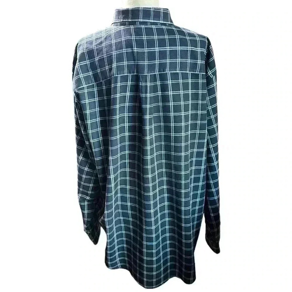 Lands End Men's Traditional Fit Flagship Flannel Shirt - Navy Plaid - Size XL - Picture 3 of 6